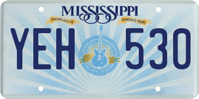 MS license plate YEH530