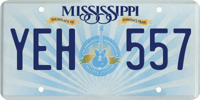 MS license plate YEH557