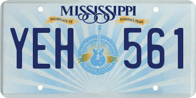 MS license plate YEH561