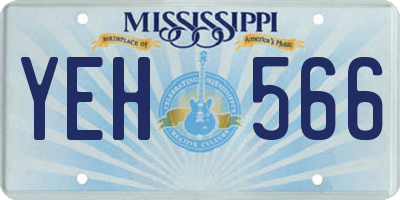 MS license plate YEH566