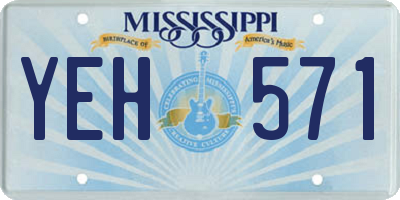 MS license plate YEH571