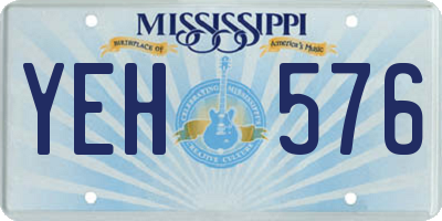 MS license plate YEH576