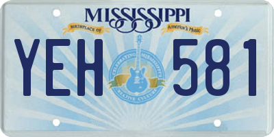 MS license plate YEH581