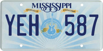 MS license plate YEH587