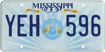 MS license plate YEH596