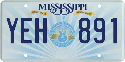 MS license plate YEH891