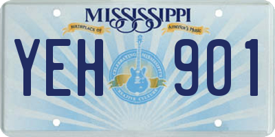 MS license plate YEH901