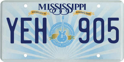 MS license plate YEH905
