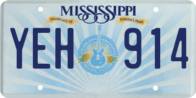 MS license plate YEH914