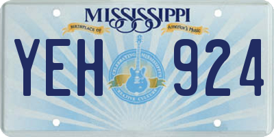 MS license plate YEH924