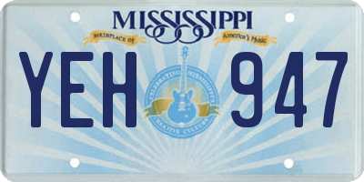 MS license plate YEH947
