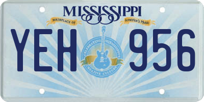 MS license plate YEH956