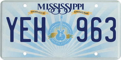 MS license plate YEH963