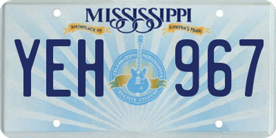 MS license plate YEH967