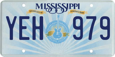 MS license plate YEH979