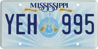 MS license plate YEH995