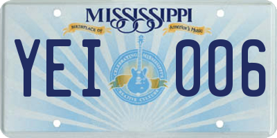 MS license plate YEI006