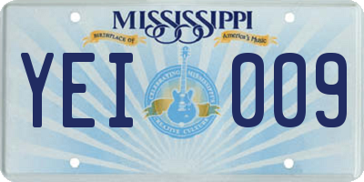 MS license plate YEI009