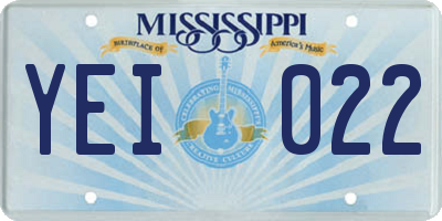 MS license plate YEI022