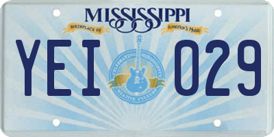 MS license plate YEI029