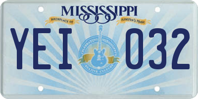 MS license plate YEI032