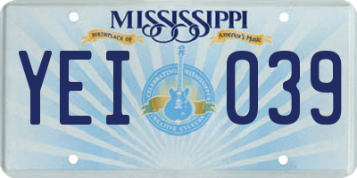 MS license plate YEI039