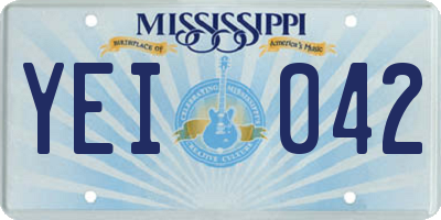MS license plate YEI042