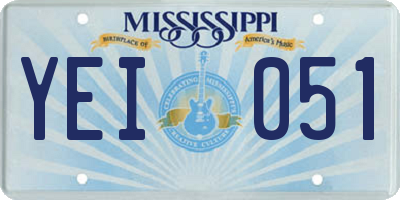 MS license plate YEI051