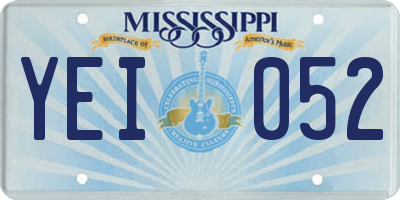 MS license plate YEI052