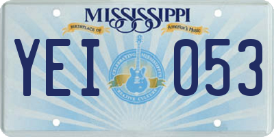 MS license plate YEI053
