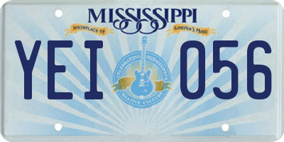 MS license plate YEI056