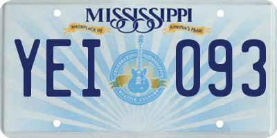 MS license plate YEI093