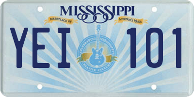 MS license plate YEI101