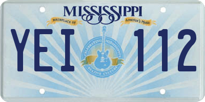 MS license plate YEI112