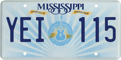 MS license plate YEI115