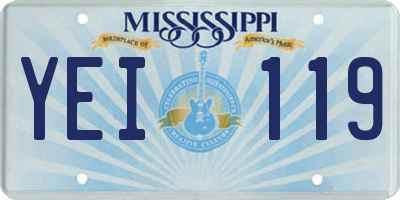 MS license plate YEI119