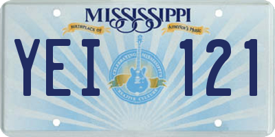 MS license plate YEI121