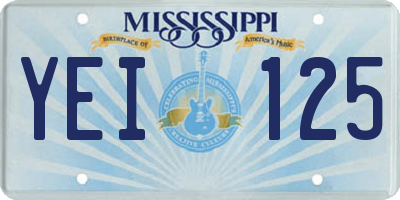 MS license plate YEI125