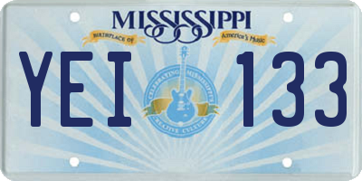 MS license plate YEI133