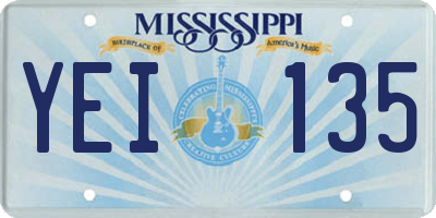 MS license plate YEI135