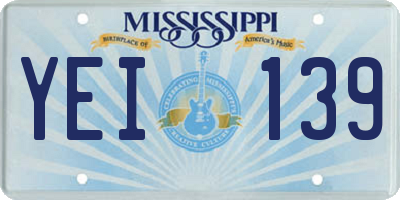 MS license plate YEI139