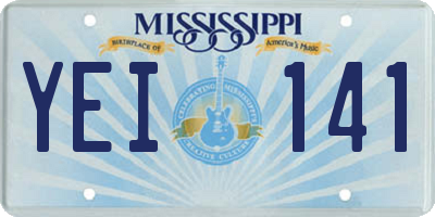 MS license plate YEI141