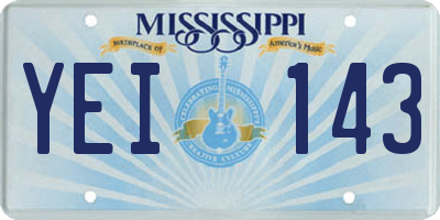MS license plate YEI143