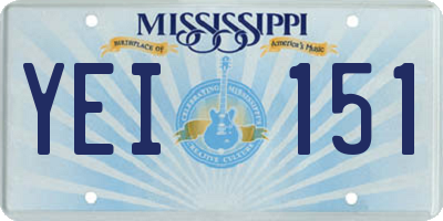 MS license plate YEI151