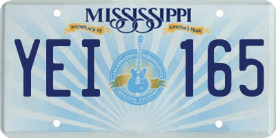 MS license plate YEI165