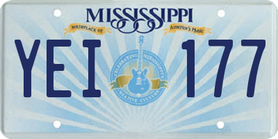 MS license plate YEI177