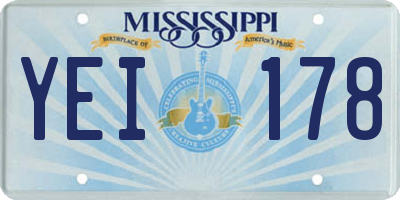 MS license plate YEI178