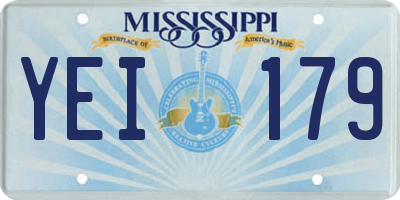 MS license plate YEI179