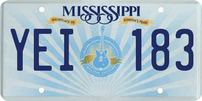 MS license plate YEI183