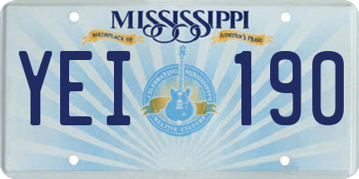 MS license plate YEI190